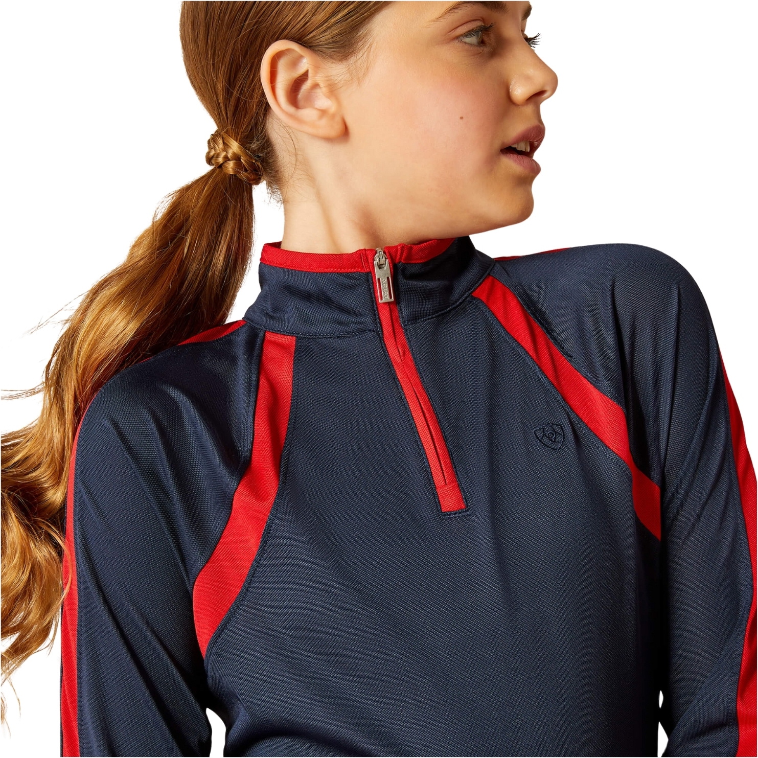 2025 Ariat Junior Sunstopper 3 . 0 Lange Ärmel Baselayer 10048922 - Navy / Red